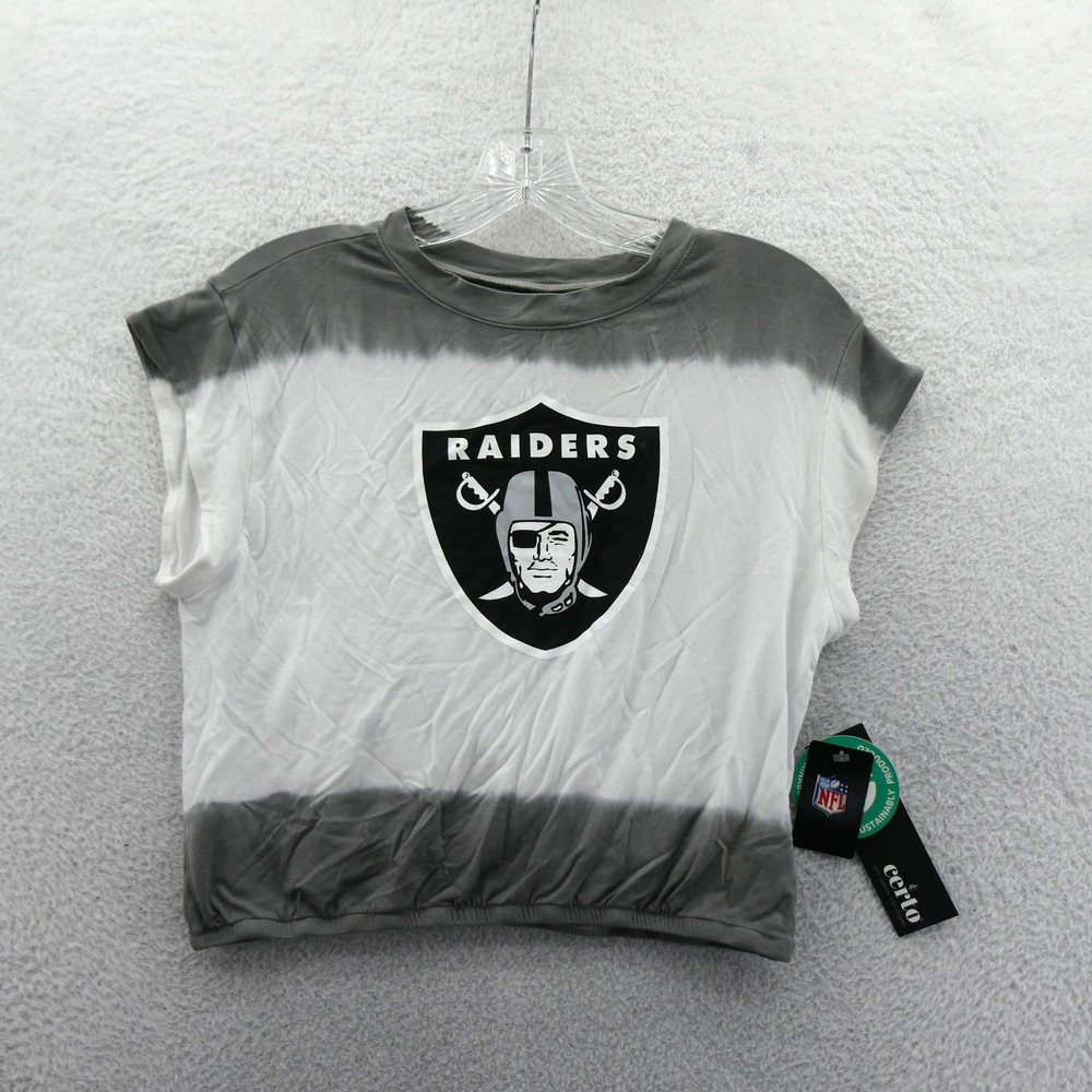 Certo Shirt Womens Small Las Vegas Raiders Gray Tie Dye Crop Sleeveless Tencel‎